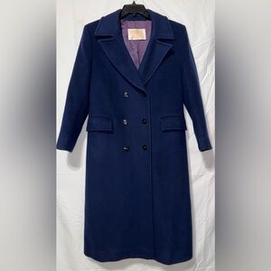 Pendleton Virgin Wool Navy Long Double Breasted Coat Women’s 10 Vintage USA Made